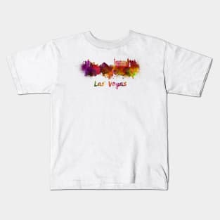 Las vegas skyline in watercolor Kids T-Shirt